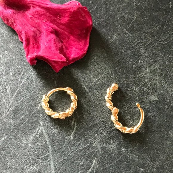 Mini Gold Hoops, 18k Gold Filled - New, Never Worn - Picture 3 of 5